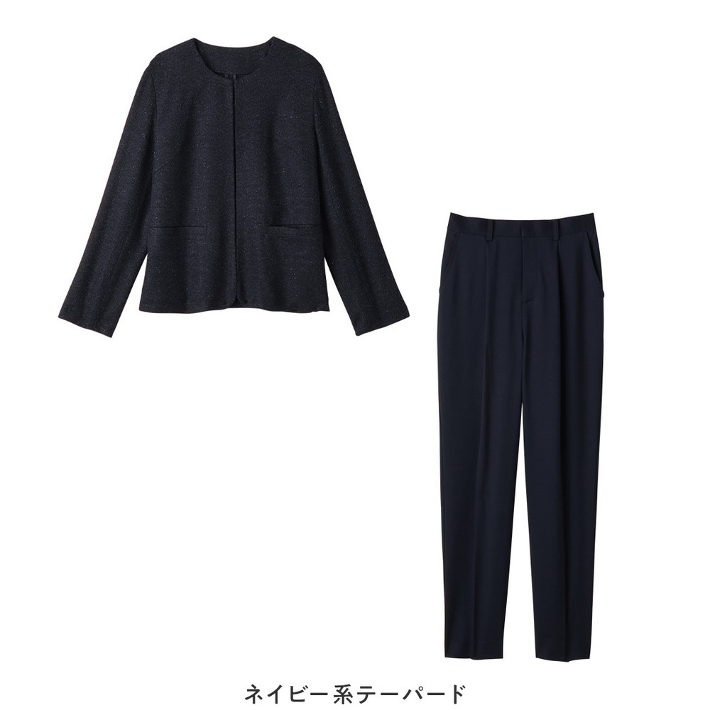 【選べるボトムス】2点セット洗える!ツイードセットアップスーツ 大きいサイズ レディース27