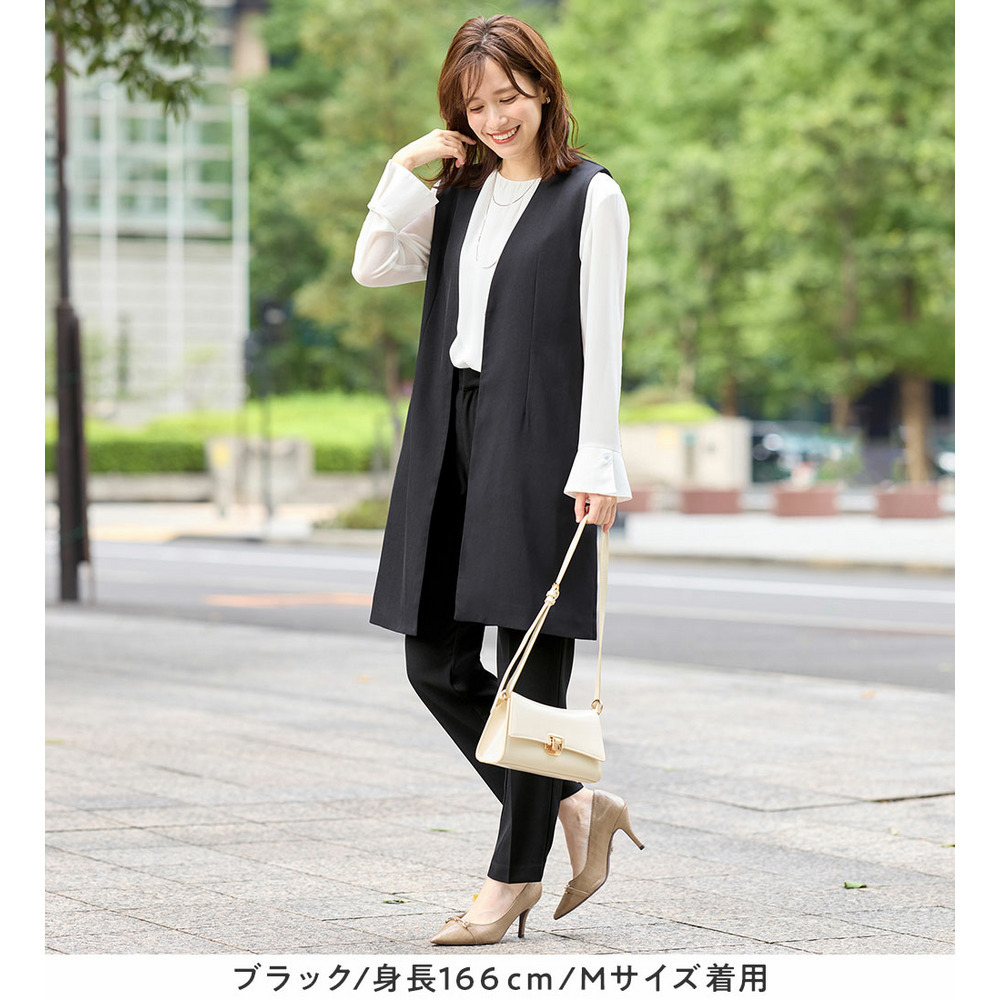 美ラインを叶える!ロングベストセットアップ 大きいサイズレディース11