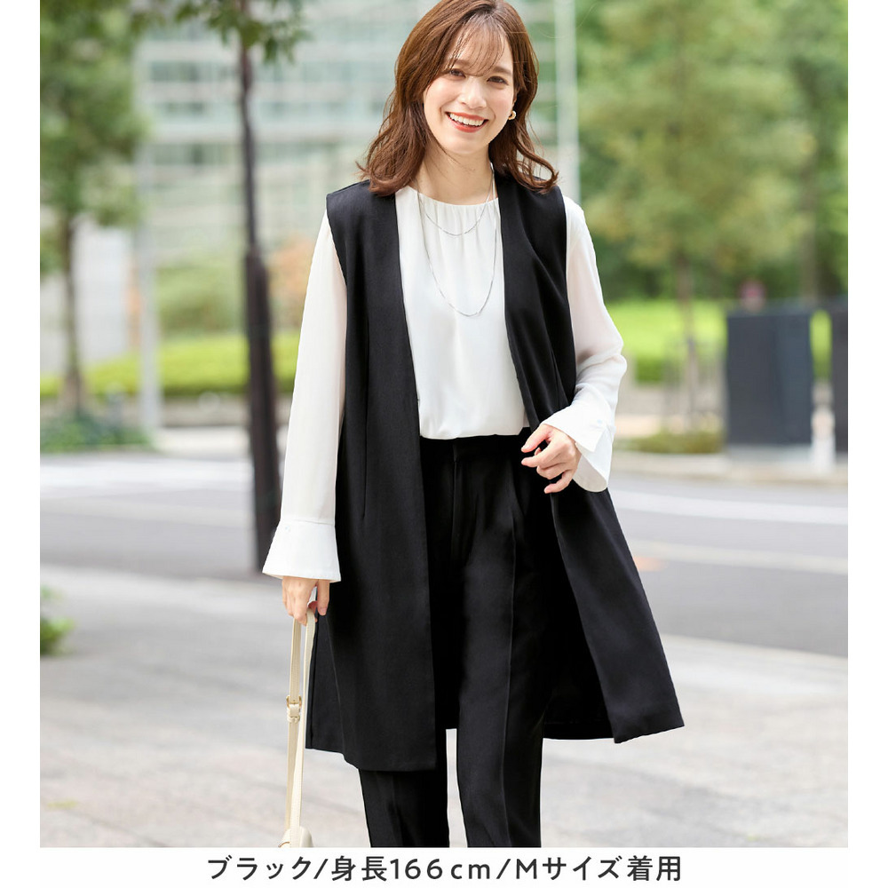 美ラインを叶える!ロングベストセットアップ 大きいサイズレディース12