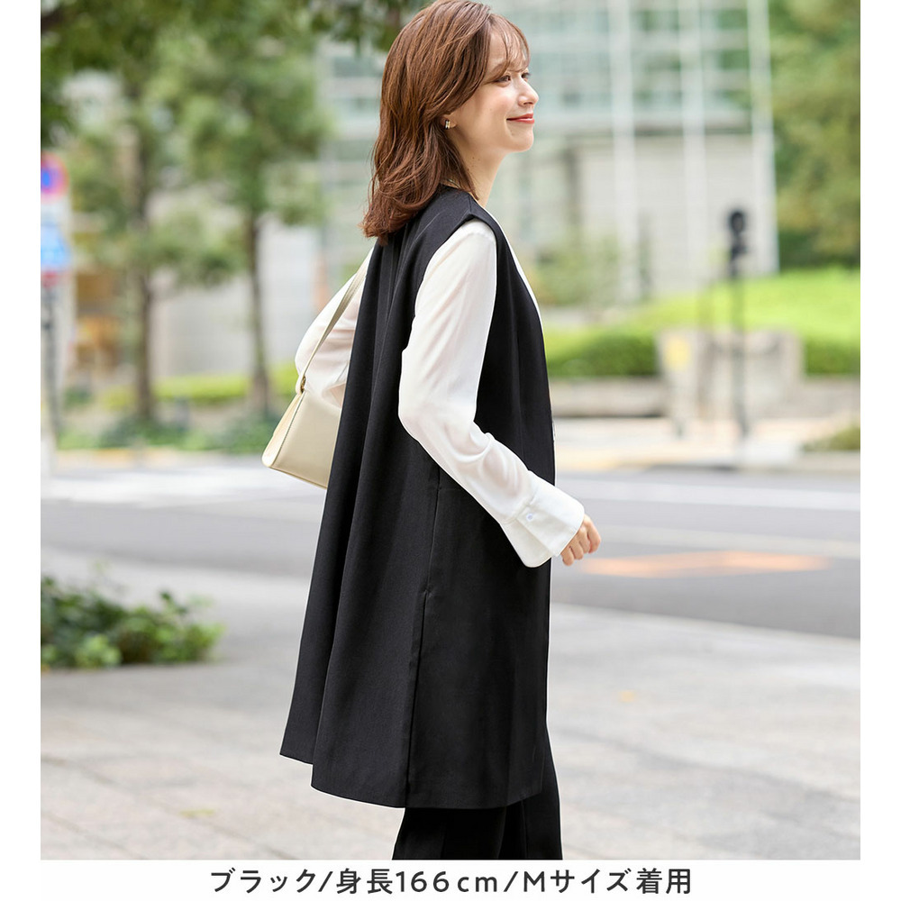 美ラインを叶える!ロングベストセットアップ 大きいサイズレディース13