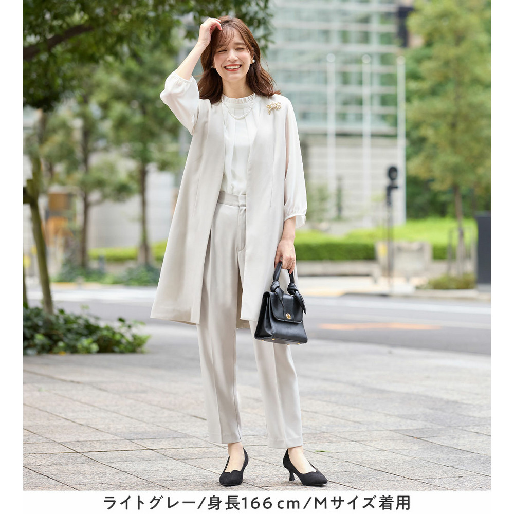 美ラインを叶える!ロングベストセットアップ 大きいサイズレディース17