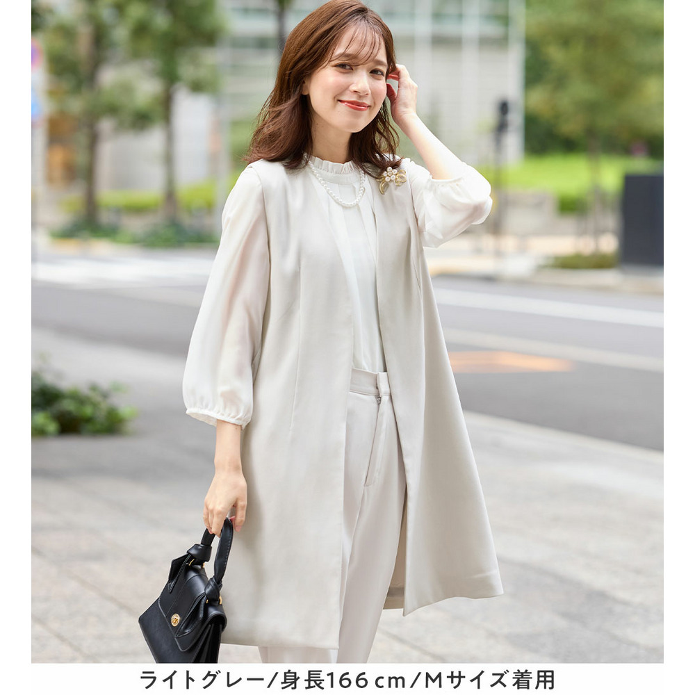 美ラインを叶える!ロングベストセットアップ 大きいサイズレディース18