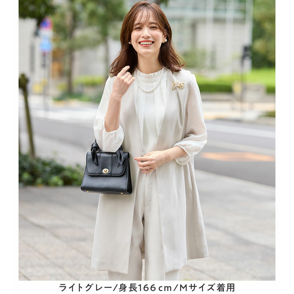 美ラインを叶える!ロングベストセットアップ 大きいサイズレディース19