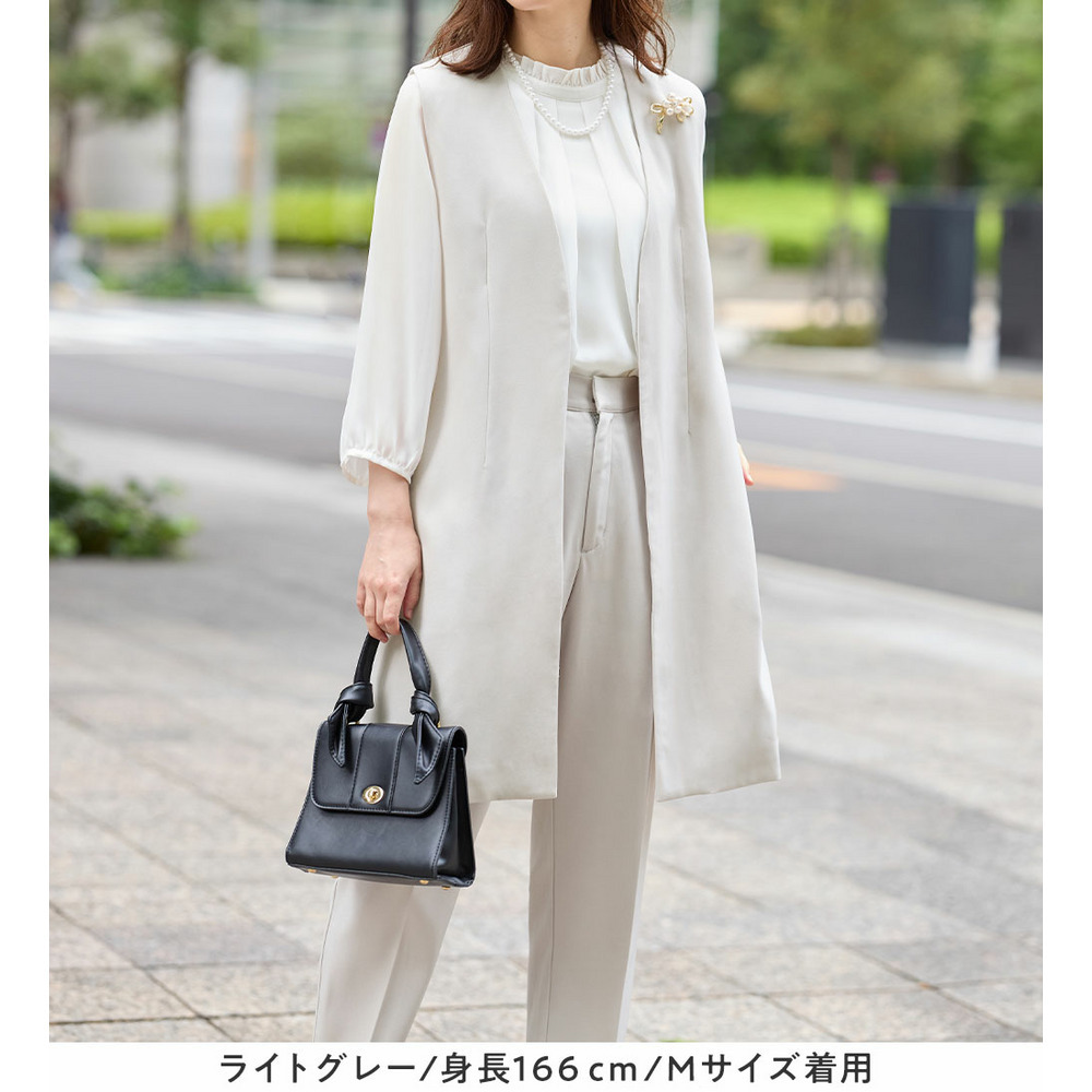 美ラインを叶える!ロングベストセットアップ 大きいサイズレディース20