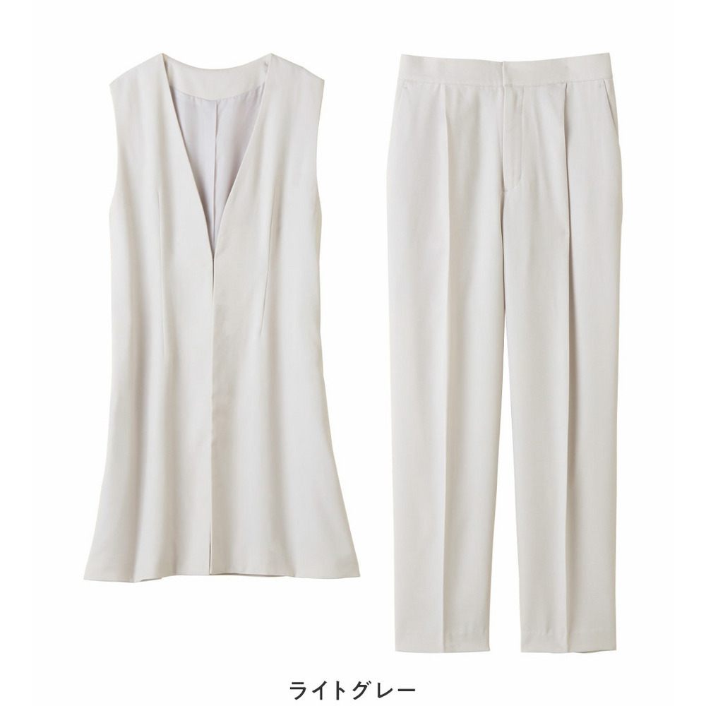 美ラインを叶える!ロングベストセットアップ 大きいサイズレディース23