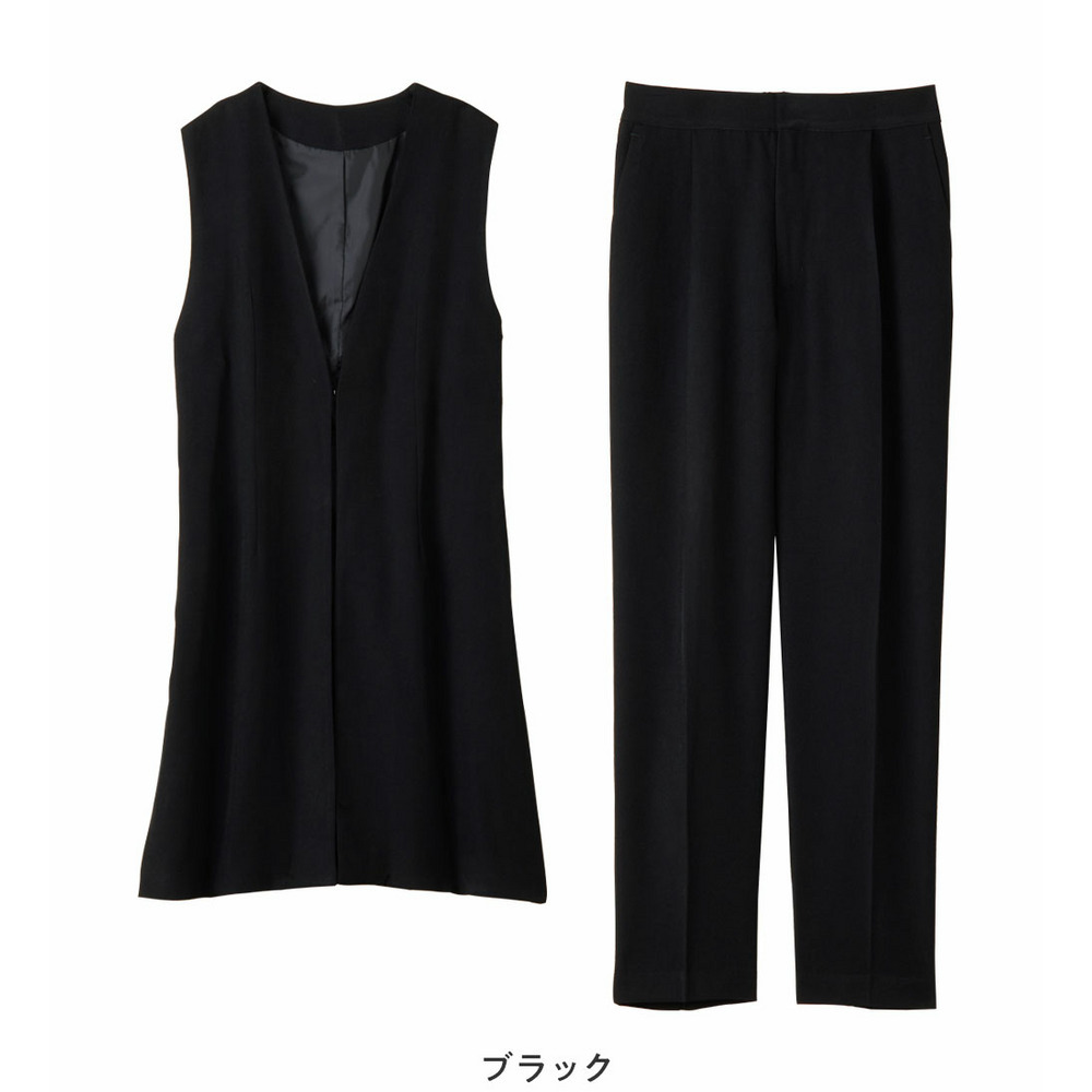 美ラインを叶える!ロングベストセットアップ 大きいサイズレディース24