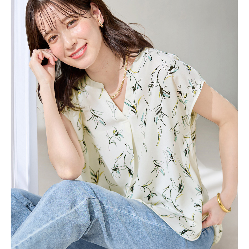 さらさらＥＡＳＹスキッパーフレンチスリーブブラウス