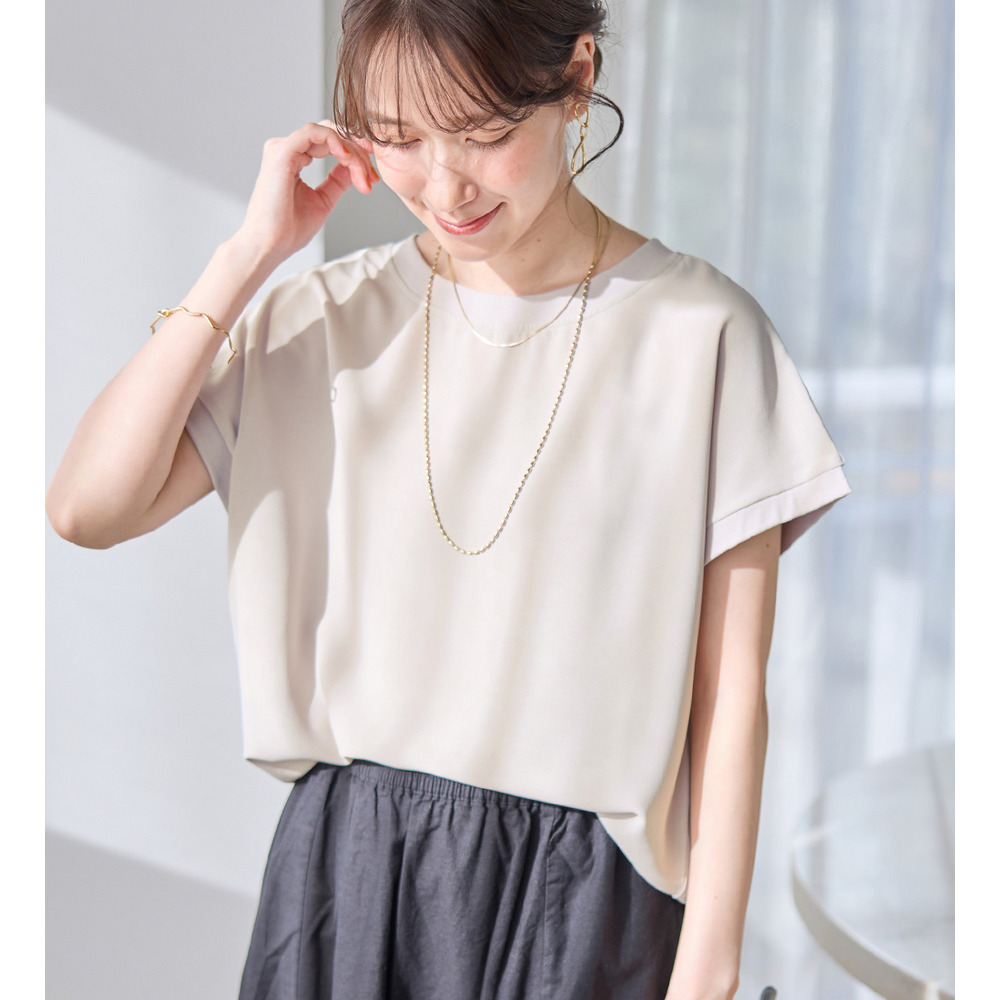 さらさらＥＡＳＹ　前後２ＷＡＹヘンリーネックＴブラウス