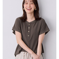 さらさらＥＡＳＹ　前後２ＷＡＹヘンリーネックＴブラウス