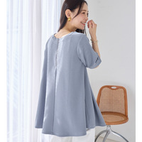 ひんやり＆シワになりにくい　エンボス素材Ａラインチュニック