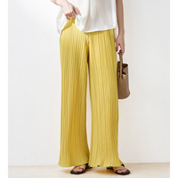 【股下60cm】着心地楽ちん！さらっと軽やかプリーツパンツ