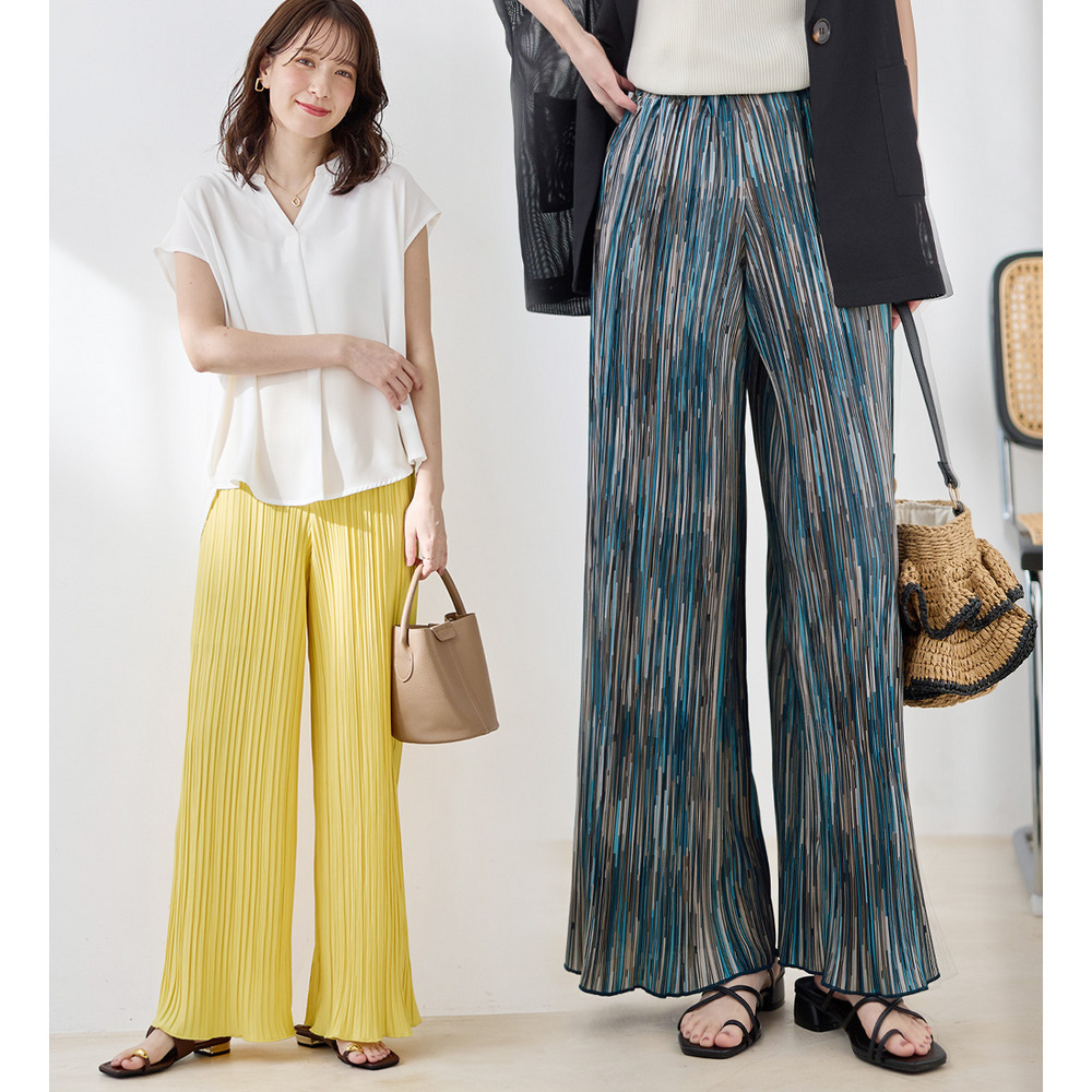 着心地楽ちん！さらっと軽やかプリーツパンツ