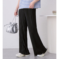 【股下66cm】着心地楽ちん！さらっと軽やかプリーツパンツ