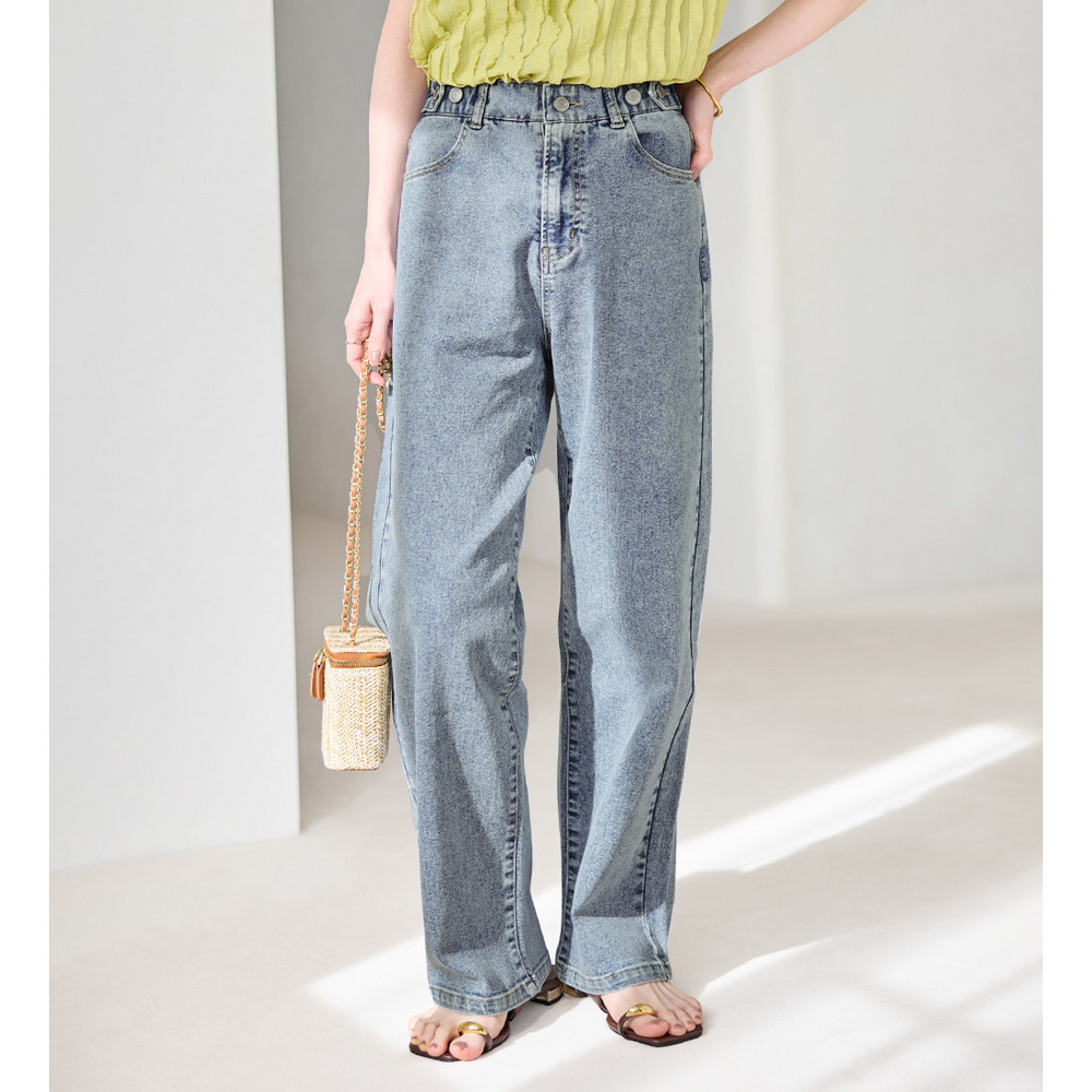 【ストレッチ】隠しゴムで見た目すっきり楽ちんデニム