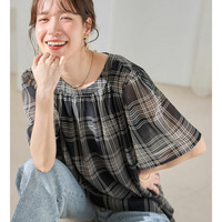 【毎日着たい】カットソー裏地付ギャザーデザインブラウス