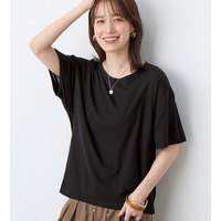 ほんのり透け感綿混セミシアートップス