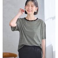 ほんのり透け感綿混セミシアートップス