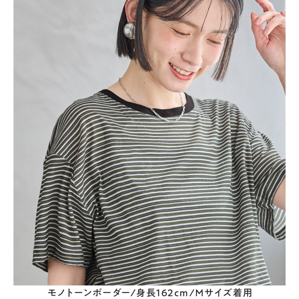 ほんのり透け感綿混セミシアートップス17