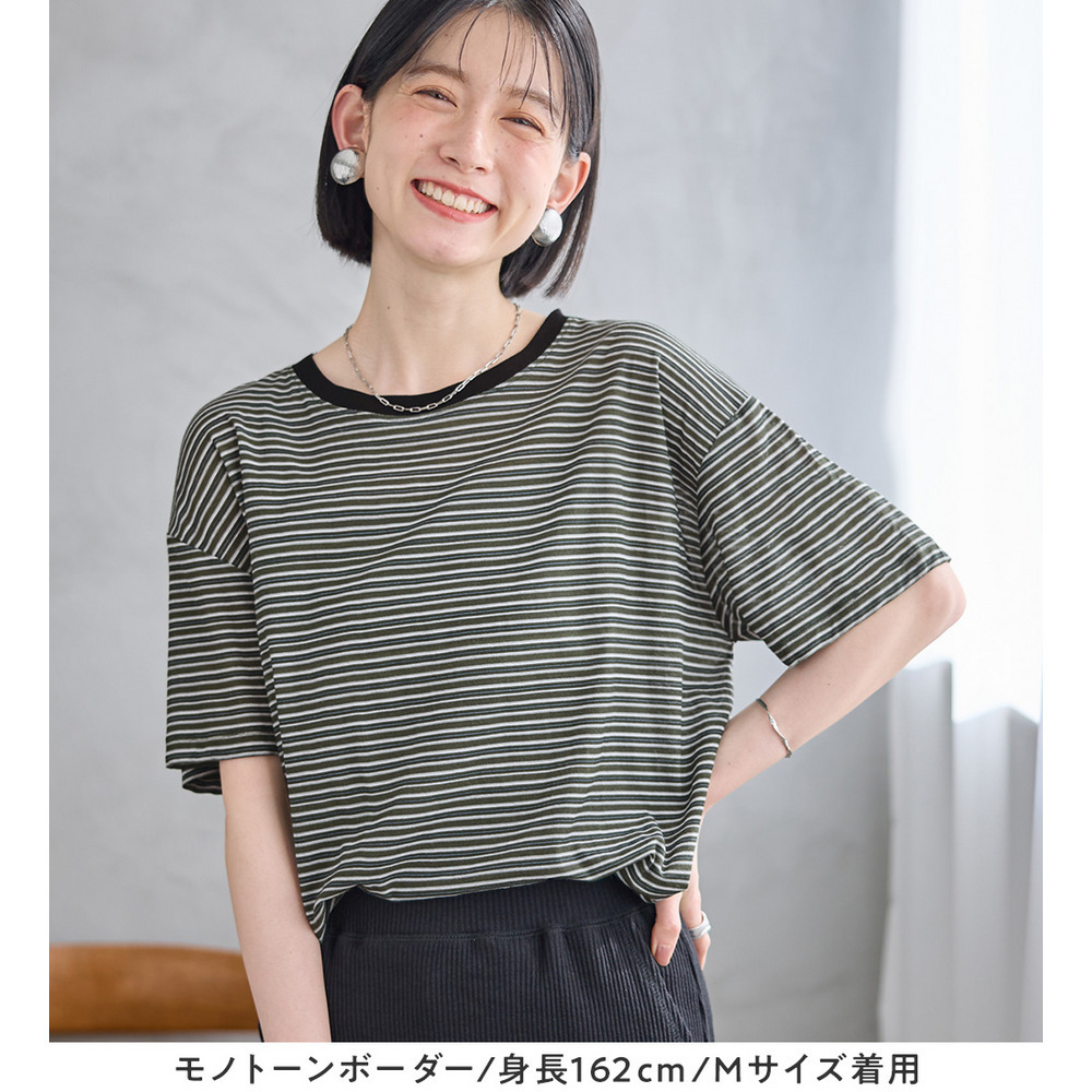 ほんのり透け感綿混セミシアートップス18