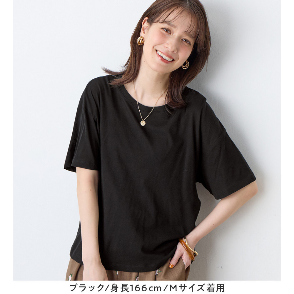 ほんのり透け感綿混セミシアートップス23