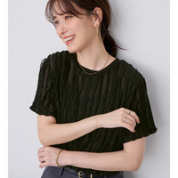 フリルシアー素材ゆるトップス