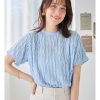 フリルシアー素材ゆるトップス