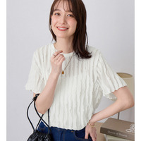 フリルシアー素材ゆるトップス