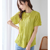 フリルシアー素材ゆるトップス