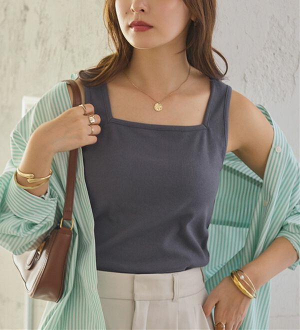 保冷剤ポケット付スクエアタンクトップ