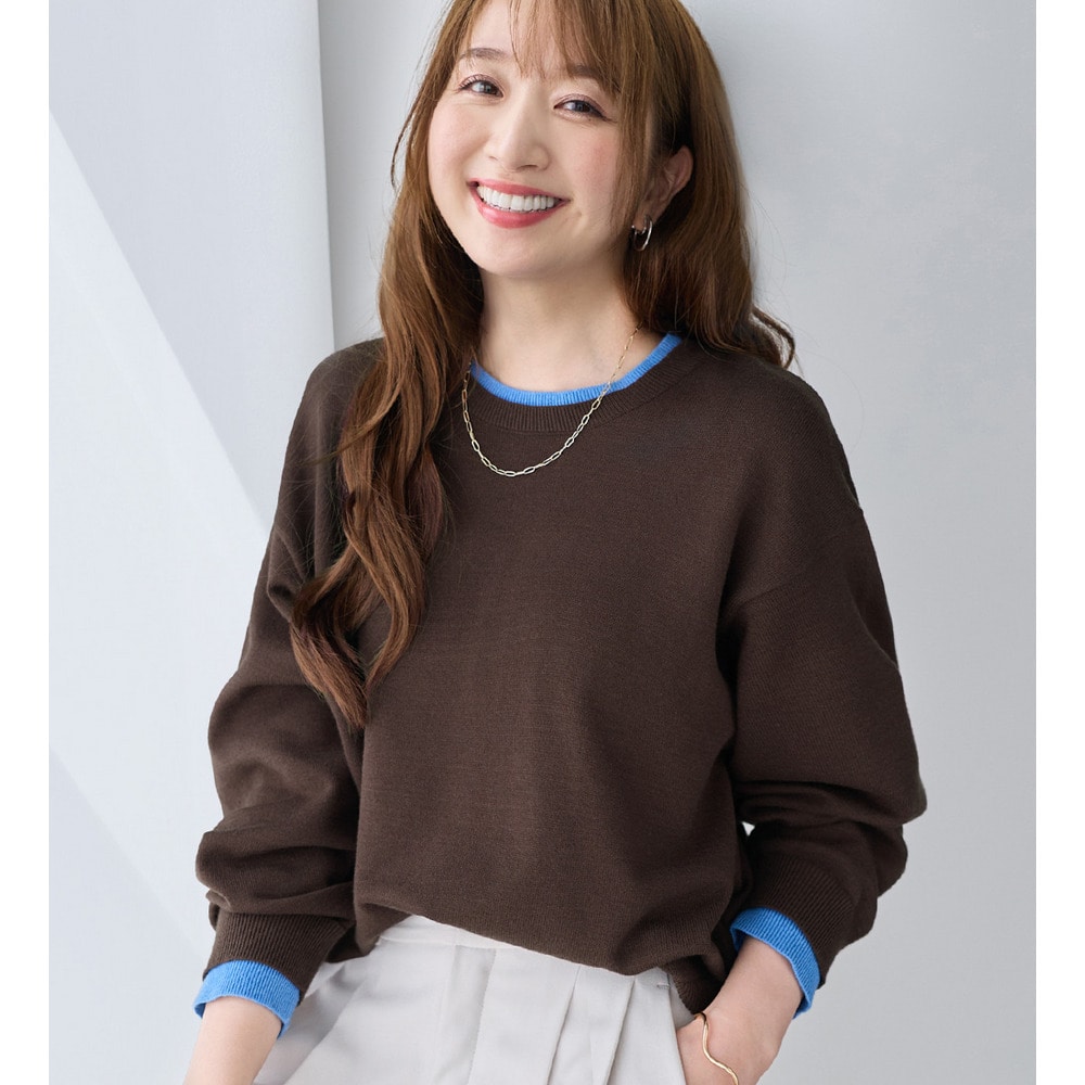 洗える！レイヤード風ゆるシルエットニット