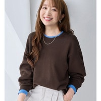 洗える！レイヤード風ゆるシルエットニット