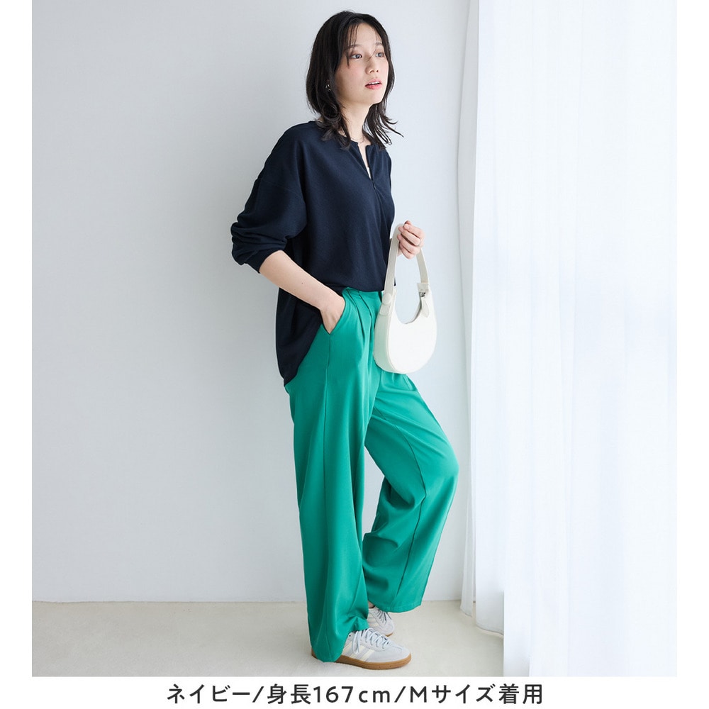 細見えラインリップル素材ジップトップス24
