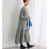 【ロング丈】ティアードスウェットワンピース