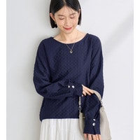 ふくれジャカード素材ふんわり袖トップス