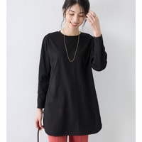 【長袖】さらり綿混チュニックTシャツ