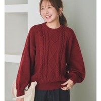 ゆったりケーブルニット