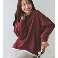 あったか裏起毛レイヤード風デザインゆるトップス