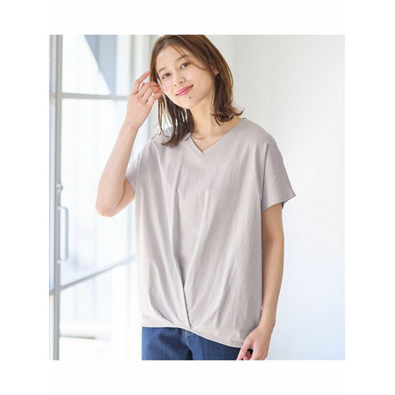 綿１００％ゆったり裾タックＴシャツ、カットソープルオーバー　大きいサイズ レディース【アリノマ/Alinoma】