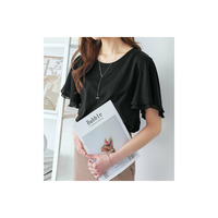 【５つの機能付】袖シフォンＴシャツ　大きいサイズ レディース