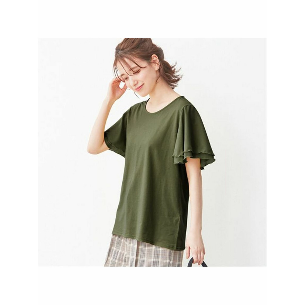 【５つの機能付】袖シフォンＴシャツ　大きいサイズ レディース13