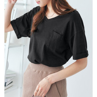 綿１００％ポケット付ゆるＴシャツ　大きいサイズ レディース