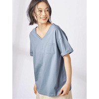綿１００％ポケット付ゆるＴシャツ　大きいサイズ レディース