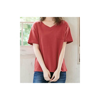 綿１００％ポケット付ゆるＴシャツ　大きいサイズ レディース