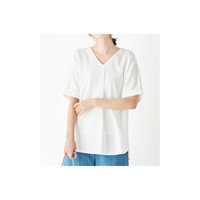 【4つの機能付】すっきりＶネックＴシャツブラウス　大きいサイズ レディース