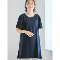 【５つの機能付】袖シフォンゆるチュニック　大きいサイズ レディース