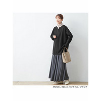 あったか裏起毛キーネックゆるチュニック　大きいサイズ レディース