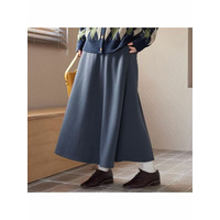 【蓄熱保温】裏ファーフレアースカート（ミモレ丈）　大きいサイズ レディース