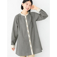 お洒落に差をつける！クレリックデザインフレアーチュニック　大きいサイズレディース