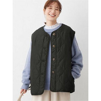 ウェーブキルトベスト　大きいサイズレディース