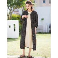 前ボタンＶネックシャツワンピース　大きいサイズ レディース